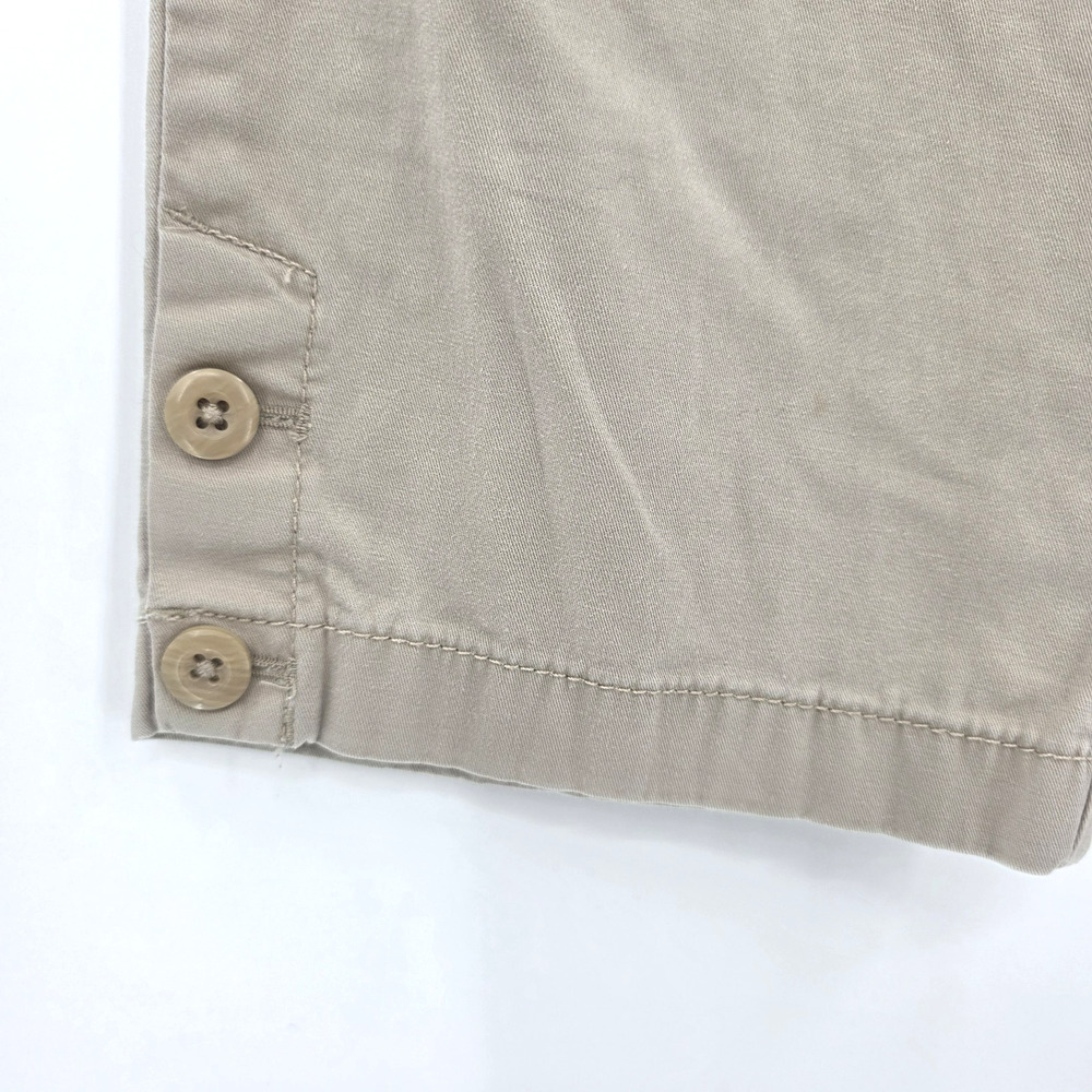 Ann Taylor Loft Women's Petite 8P Original Crop Tan Pants Button Accent - Picture 4 of 13